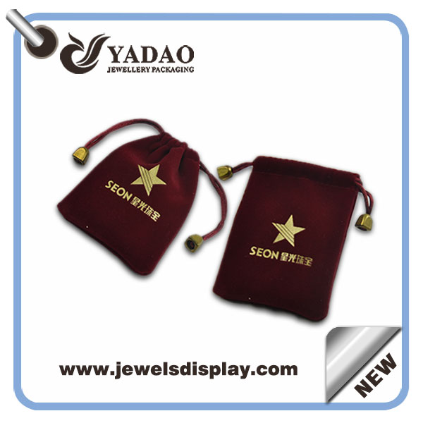 Saco bolsa de veludo para o pacote de jóias com o seu logotipo da China