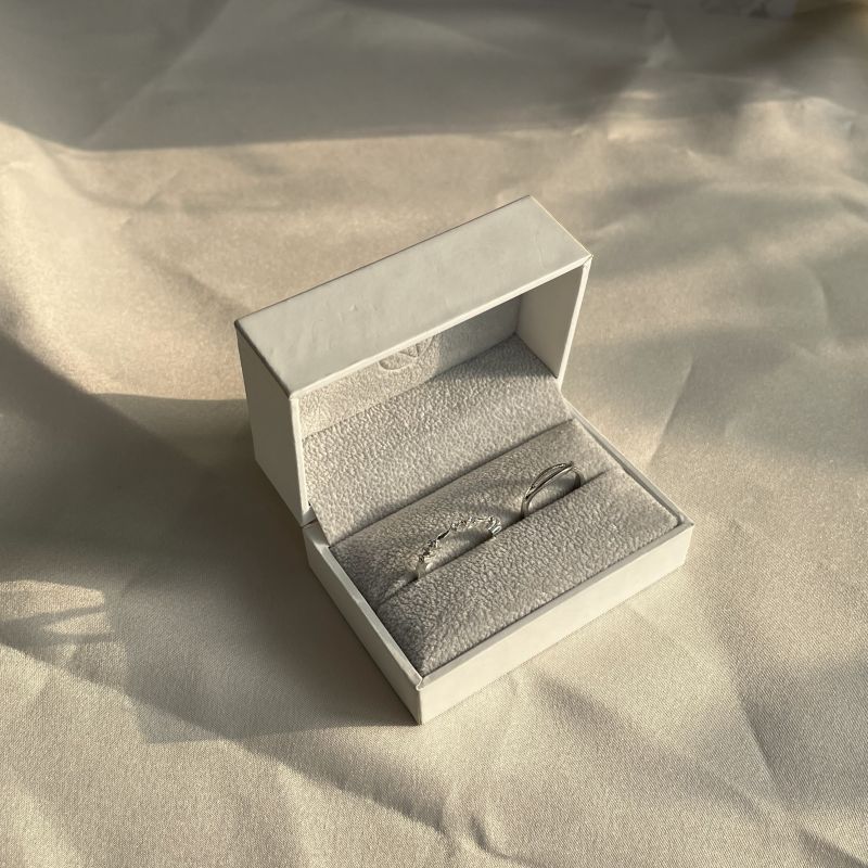 Γάμος κοσμήματα διπλό δαχτυλίδι πολυτελείας προσαρμοσμένο κουτί συσκευασίας διαμαντιών