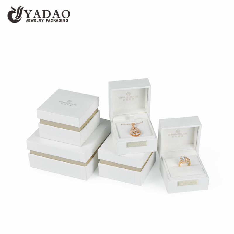White plastic box jewelry organizer storage jewelry box with custom logo printed