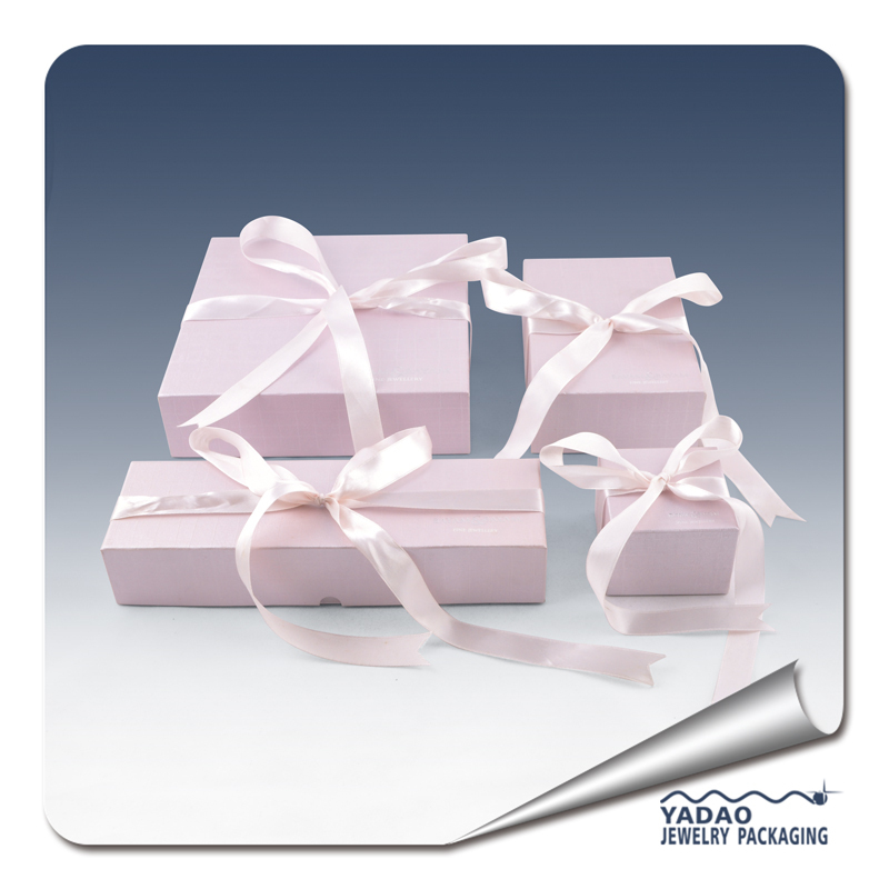 Anillo personalizado, collar, pulsera y joyas de papel del brazalete de cajas de embalaje al por mayor de joyería de regalos y favores de partido caja de regalo