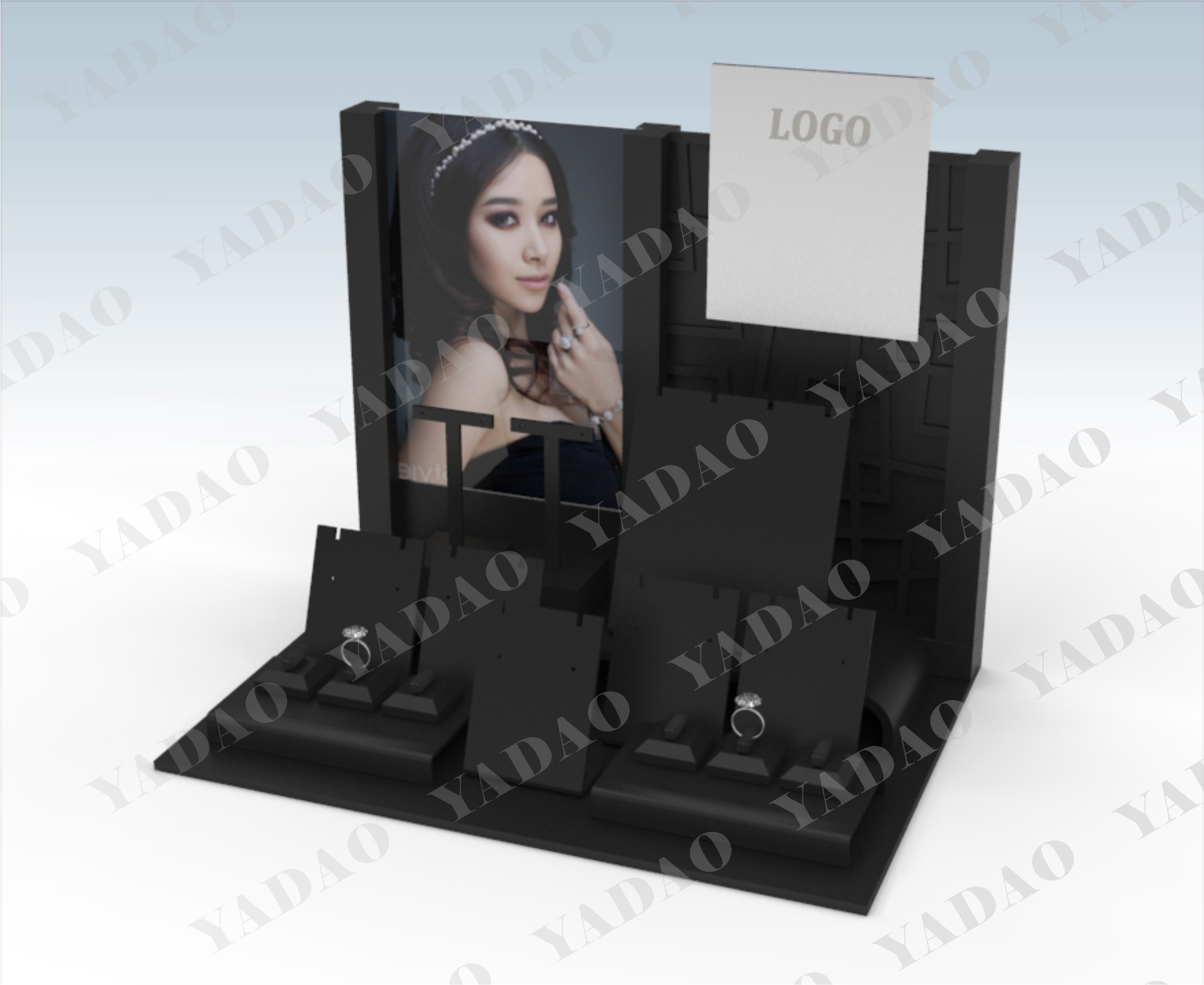 Wholesale Displays Cabinet and Accessaries Exhibition for Jewery Store High Quality Acrylic Jewelry Display Sets