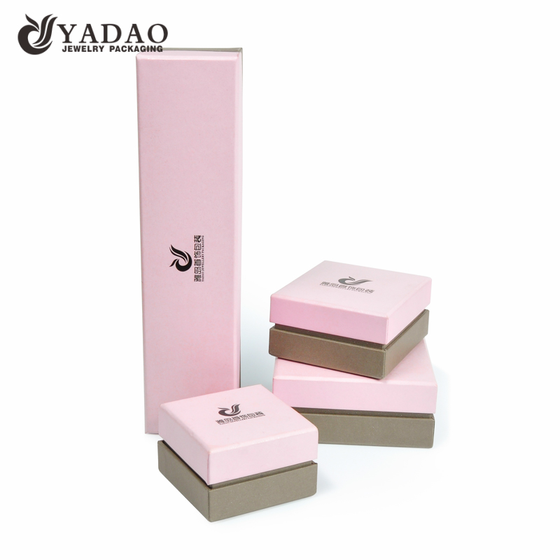 Wholesale cute square custom logo paper cardboard jewelry box with custom size, color