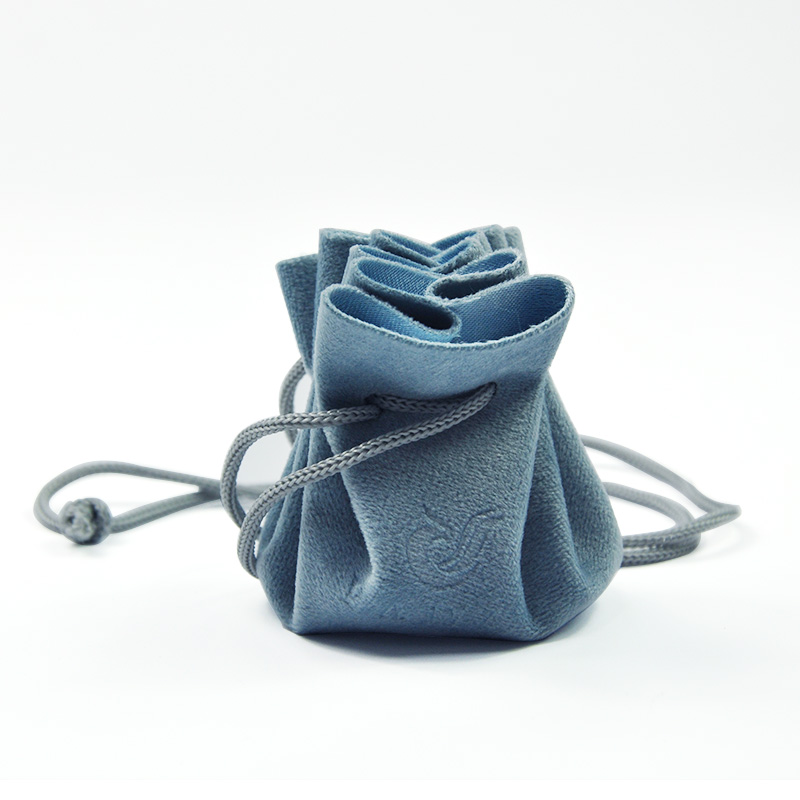 Χονδρική βελούδινη σουέτ κοσμήματα μικρή τσάντα συσκευασίας προσαρμοσμένη με κορδόνι περίσφιξης