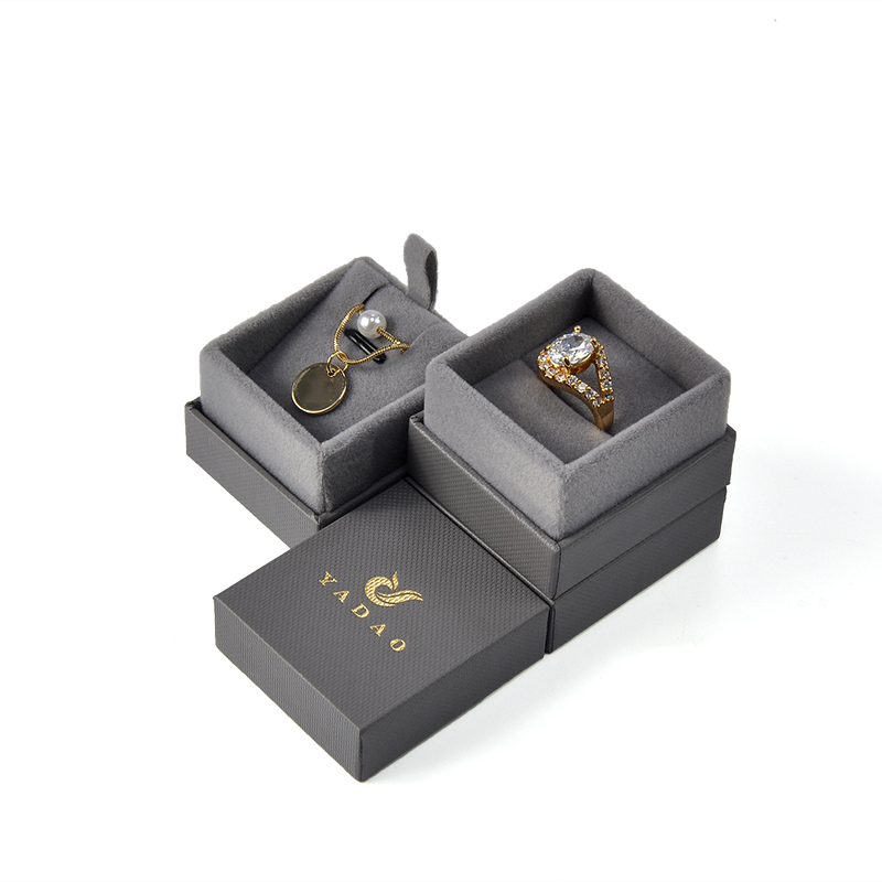 Yadao Custom Low price black small present craft gift ring necklace bracelet cufflink paper jewelry box for packaging