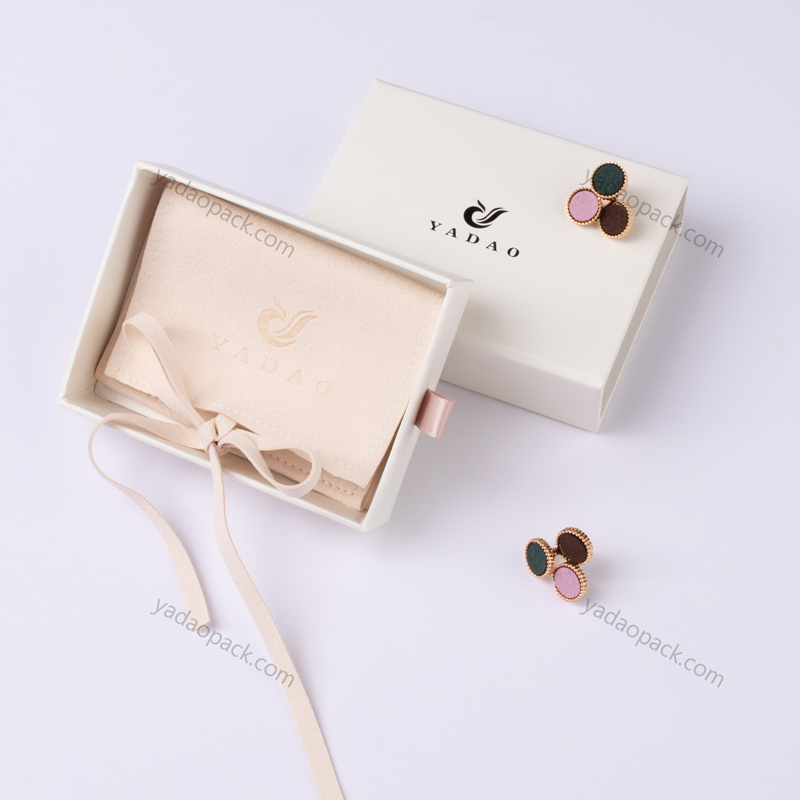 Bolsas de joyas de microfibra de gamuza más recientes de Yadao con almohadilla de inserción de espuma de terciopelo y caja