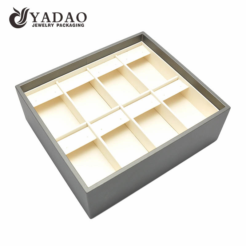 Yadao индивидуальные штабелируемые подносы для ювелирных изделий из искусственной кожи, подносы для серег