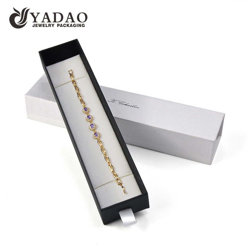 Yadao customized drawer paper box long bracelet packaging box watch box with pad insert