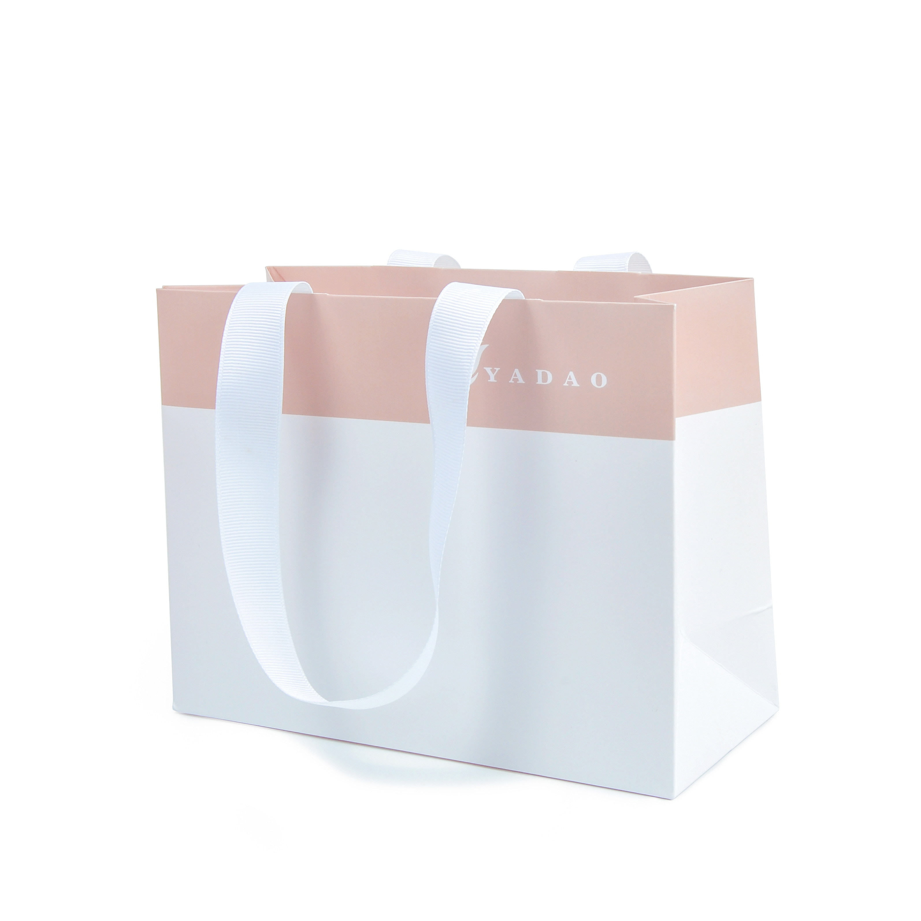 Yadao customized jewelry packaging bag shopping gift bag with printing Logo and ribbon handle
