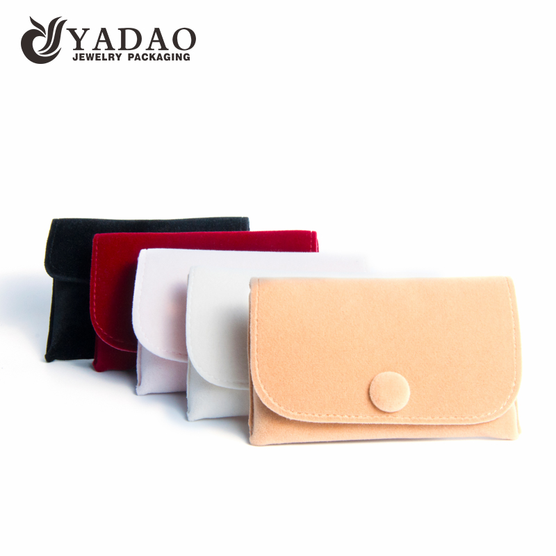 Yadao customized jewelry velvet pouch with snap closure jewelry packaging pouch