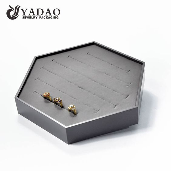 Yadao high quatity display tray slot sponge insert for ring display hexagon tray counter display props