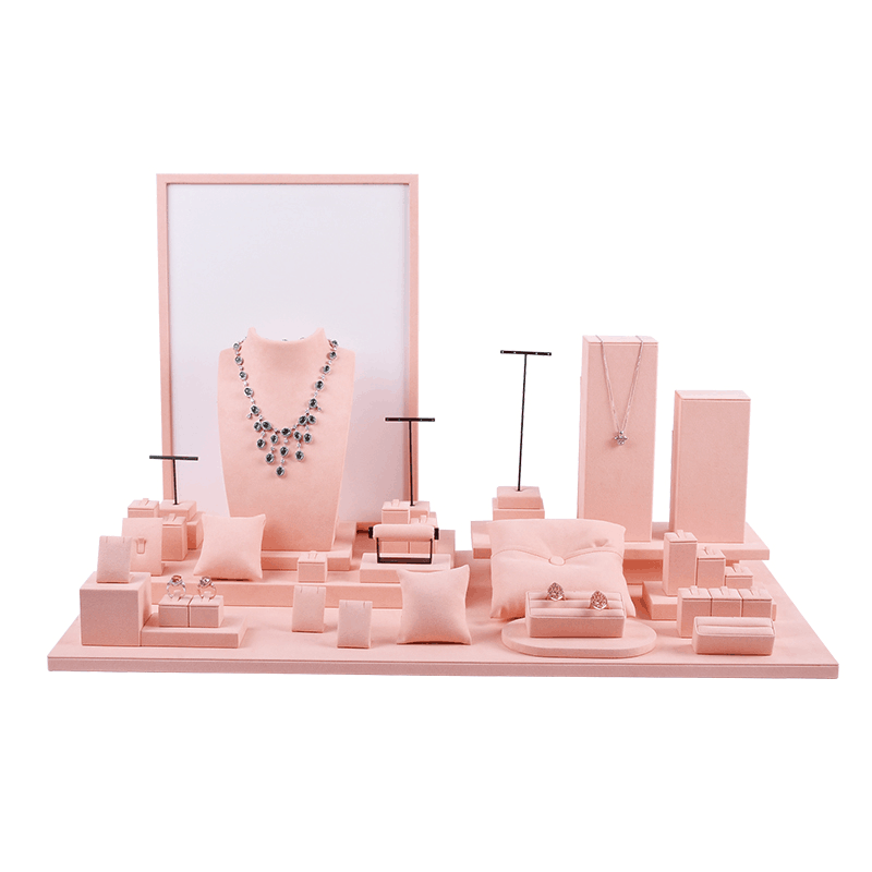 Yadao jewelry display set pink display microfiber stand customized display props