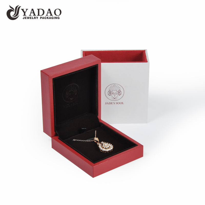 Yadao luxury jewelry box red color plastic box with sleeve outside in two different colors finished