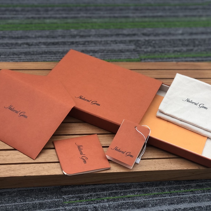 Yadao Luxus-Papierkiste in orangefarbener Schmuckschubladenkasten mit Beutel und Karteneinsatz