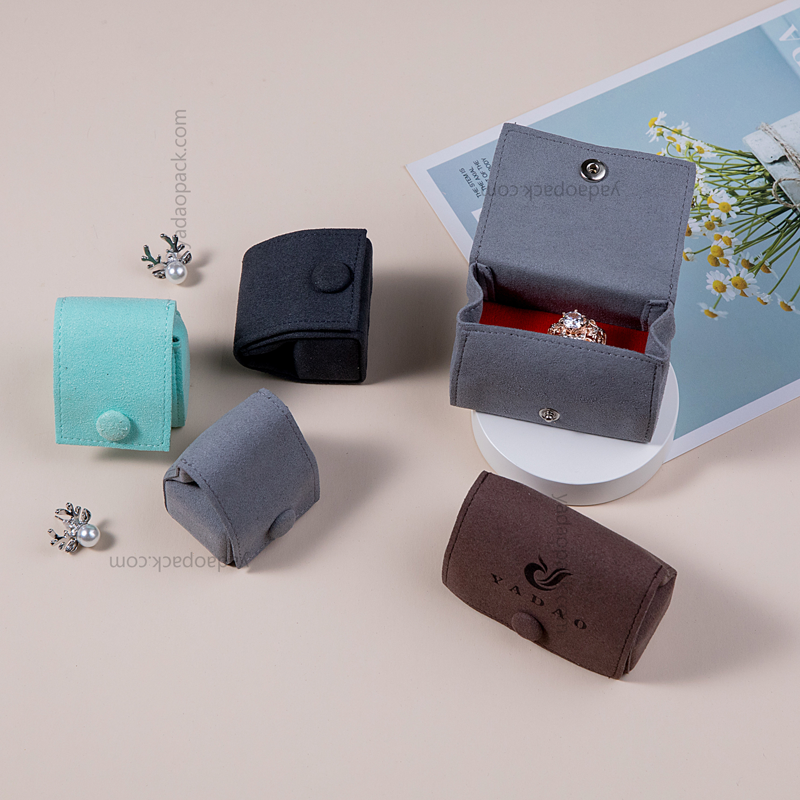 Yadao Mini boîte à bijoux en microfibre avec Eva solide à l'intérieur pour les boucles d'oreilles à double anneau