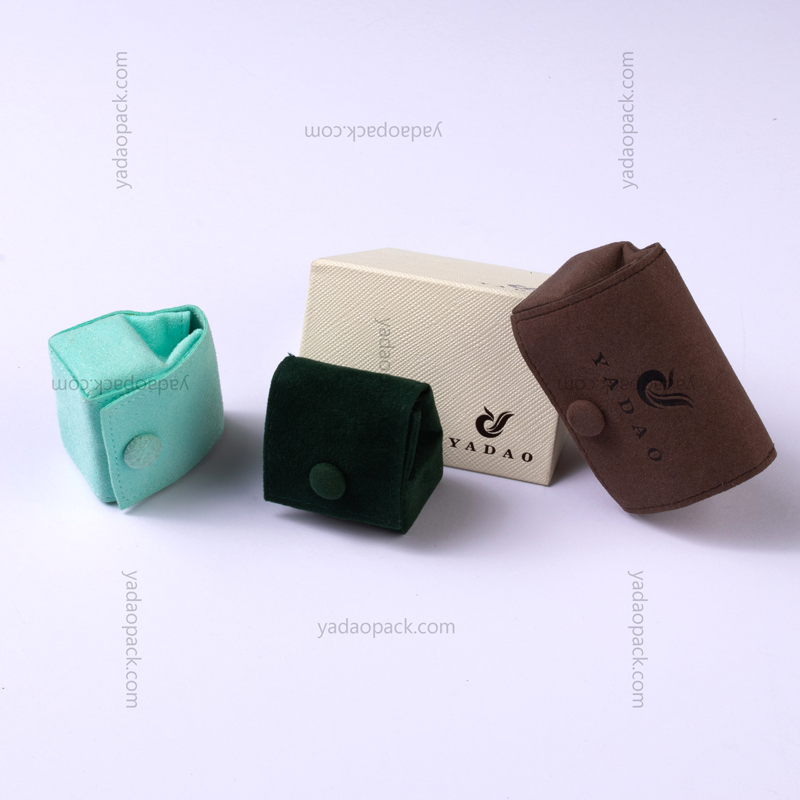 Yadao mini sac à bijoux de pochette en microfibre avec Soild Eva à l'intérieur pour la bague double bague Boucles d'oreilles en boîte