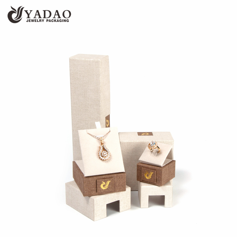 Yadao χαρτοκιβώτιο σε λινάρι υφή κουτί κουτί συσκευασίας κοσμήματα πτυσσόμενο πλαίσιο τοποθετημένο κουτί διαχωρισμένο καπάκι κουτί