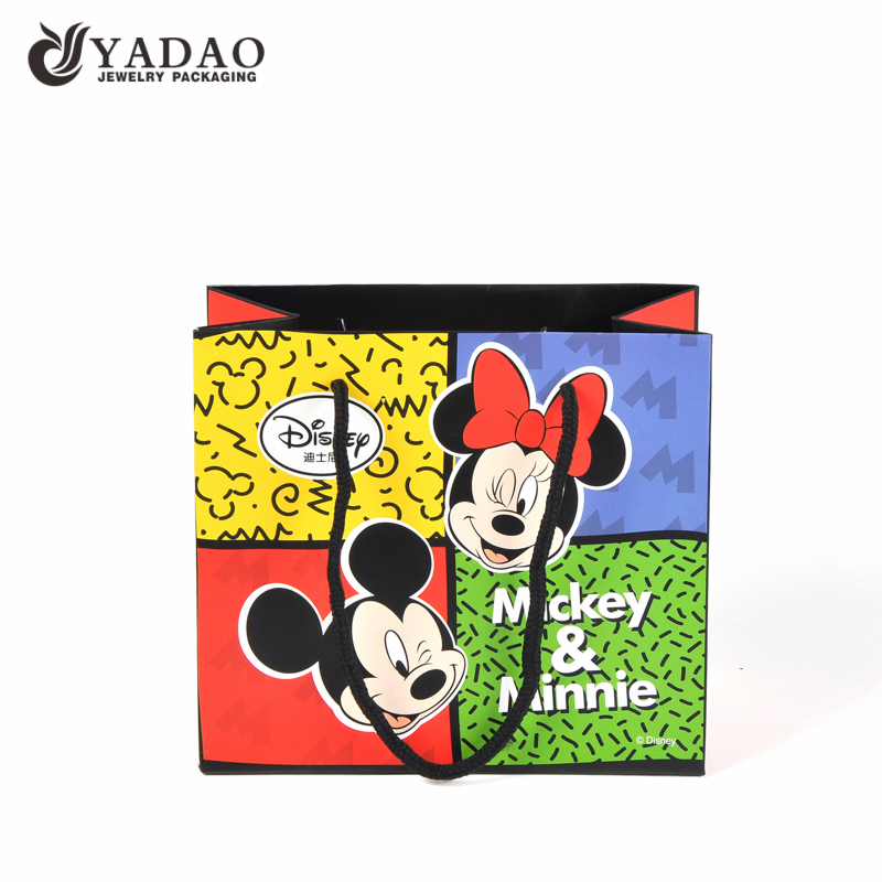 Yadao κορυφαία πώληση εκτύπωσης CMYK χάρτινη τσάντα Mickey & minnie τσάντα για ψώνια