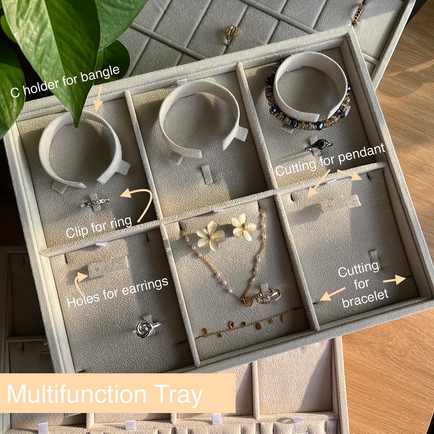 Yadao wholesale stackable tray gray multifunction tray customized display plate for different jewelry