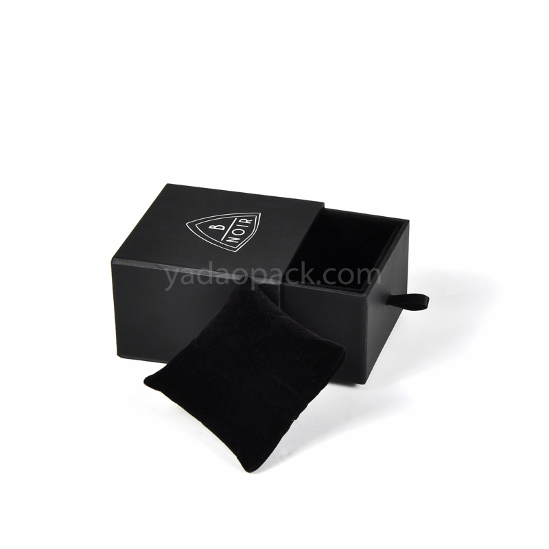 กล่องลิ้นชักสีดำกล่องเครื่องประดับสีดำสำหรับแหวน / จี้ / สร้อยคอ / สร้อยข้อมือ / กำไลและหมอน