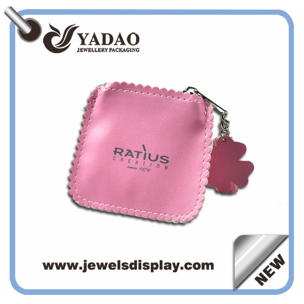 personalizado hecho a mano bolsa de joyería de cuero con logotipo de impresión Yadao más