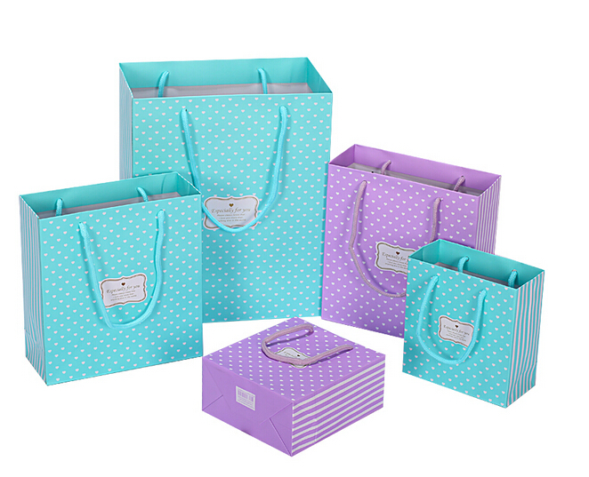 customize artwork printing hand rope paper shopping bag packaging paper bag wholesales colorful gift bag