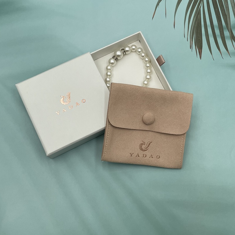 Personalizar bolsa de malote de malote Microfiber Button Button Bolsa de fechamento para empacotamento de presente de jóias MOQ pequeno para começar