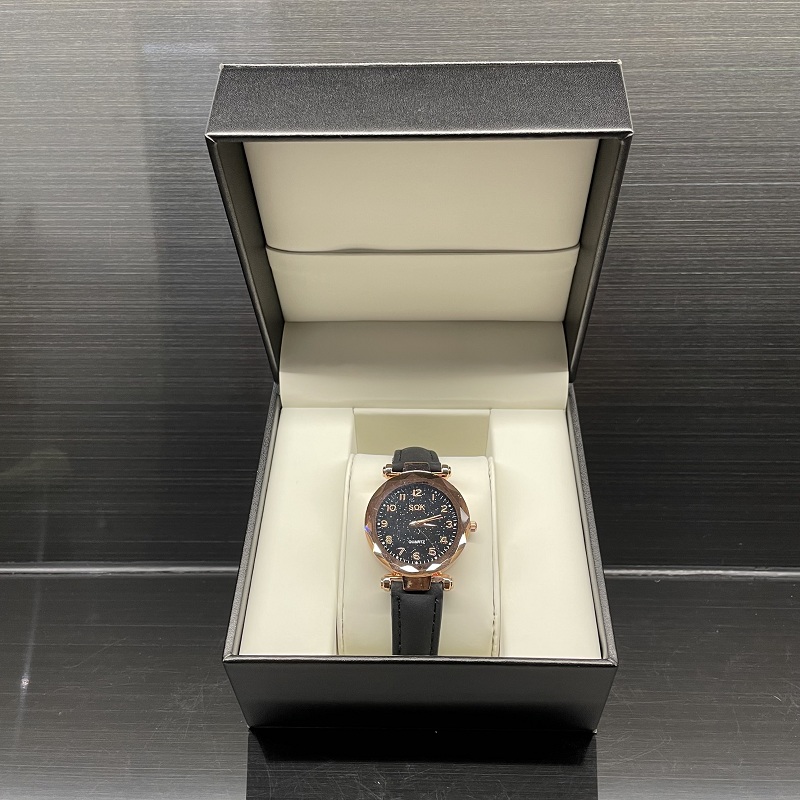 customize watch packaging box plastic leather box cushion watch box