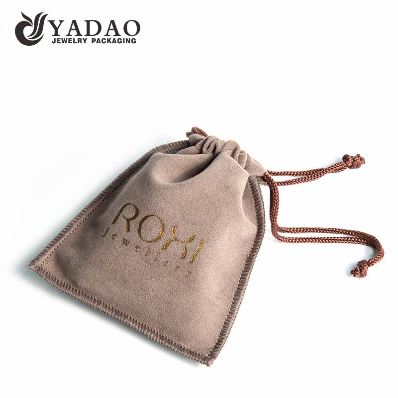 delicate good touch soft wholesale handmade stitching double velvet jewelry pouch