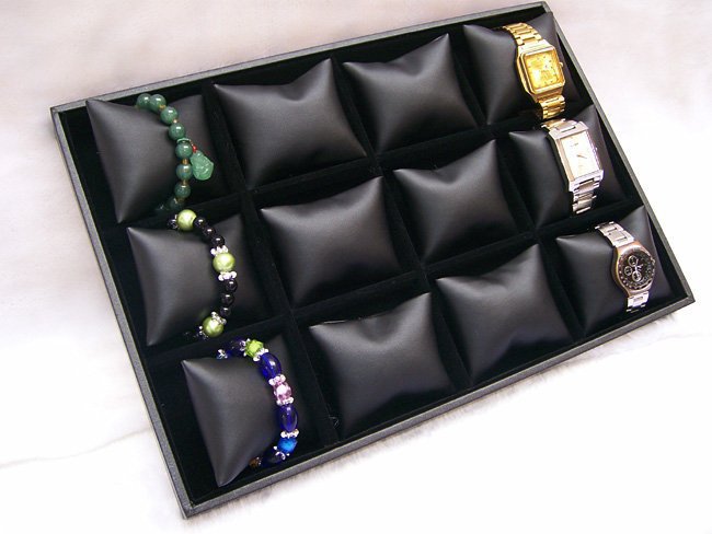 γκρι / καφέ / μαύρο βελούδο βραχιόλι / ρολόι οθόνη δίσκο για την προβολή της μόδας κοσμήματα που φθηνή τιμή χονδρικής έθιμο σχεδιασμό