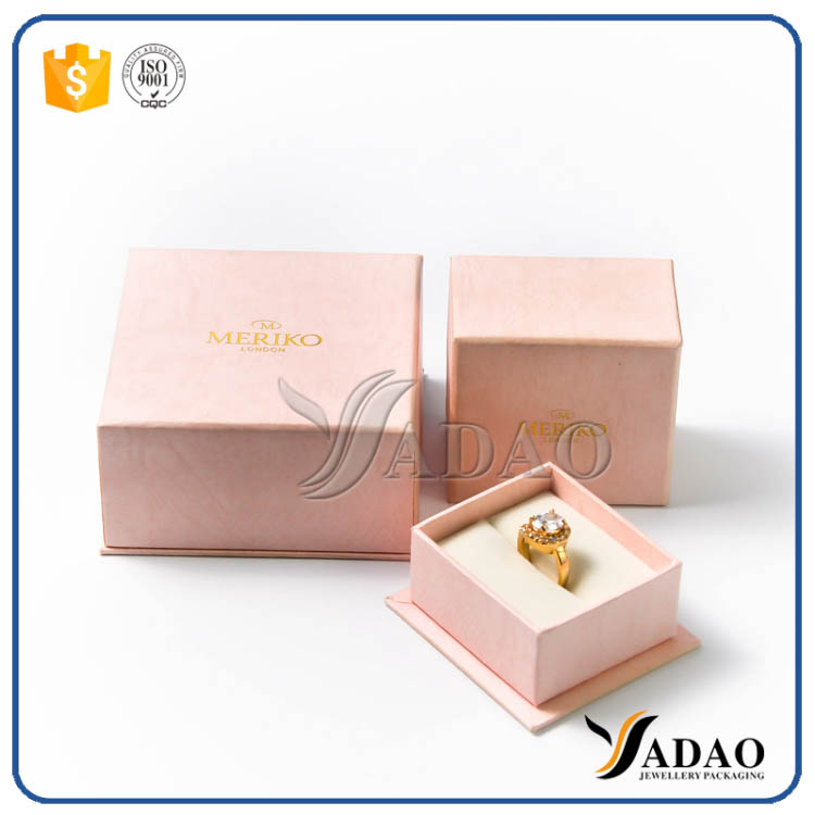 caixa de joias de papel de alta qualidade de luxo leve cor de pêssego preço competitivo de qualidade para joias