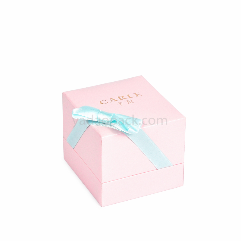 jewelry box with ribbon custom color pink box