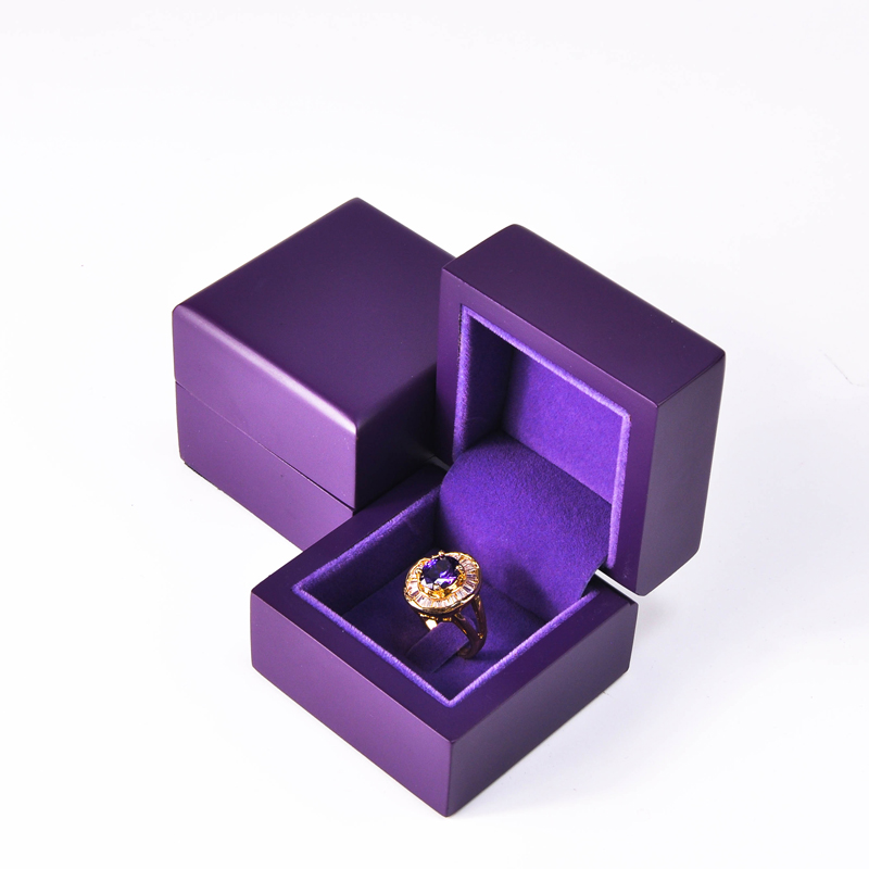 luxurious purple wooden  box with velvet surrounded for Christmas gift