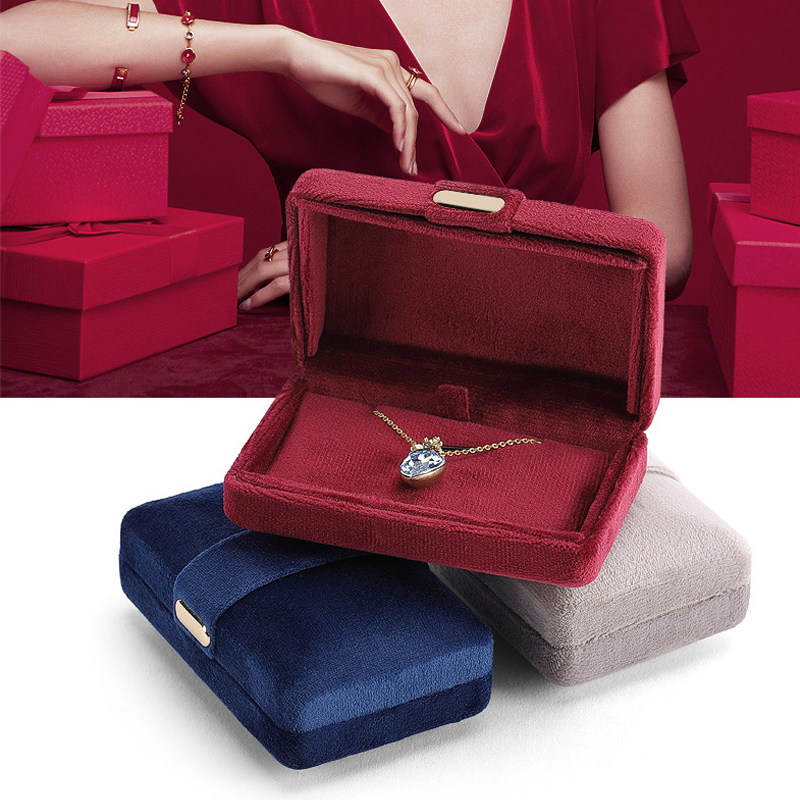 Luxusní sametová potažená šperky Box Balení pouzdro večerní tašky design šperky