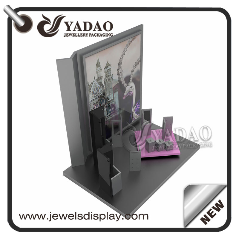 nuova idea classica esposizione di monili di legno vetrina impostare display del contatore gioielli