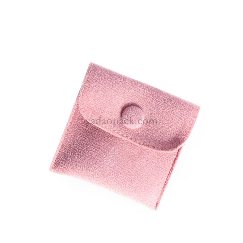 personalized logo print jewelry pouch Snap button bags custom earrings packaging pouch Brooch ring gift bags wholesale any size