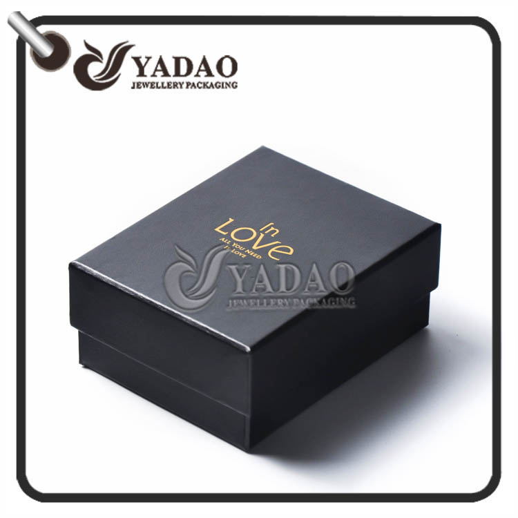 Δημοφιλή λεπτότητα αρκετά ανθεκτικό χάρτινο κουτί με οποιοδήποτε εσωτερικό πυρήνα με hot-σφράγιση λογότυπο για δαχτυλίδι/βραχιόλι/κολιέ συσκευασία