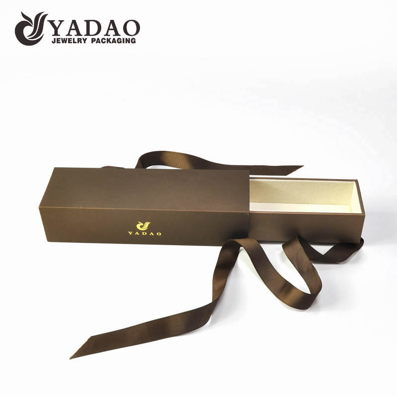soft touch brown color bracelet display packaging bespoke cardboard paper box