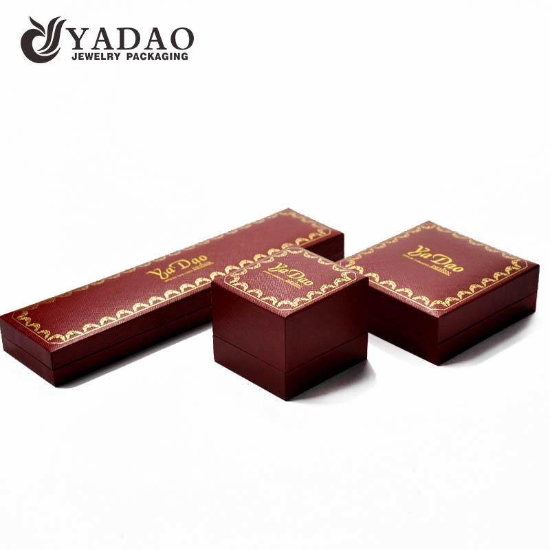 unique custom wholesale handmade dark color plasitc box with hot stamping logo earring box/ ring box /necklace box