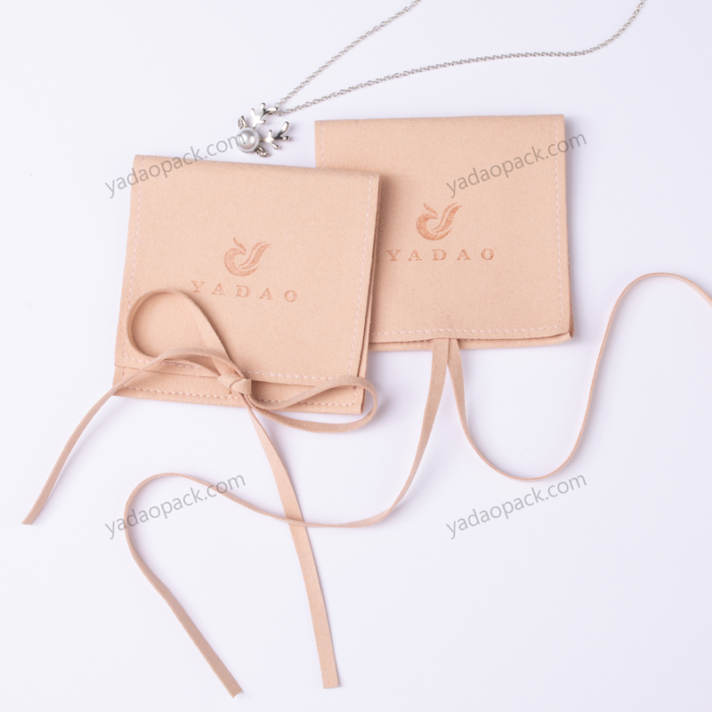 yadao custom luxury flap microfiber jewelry pouch and box with logo