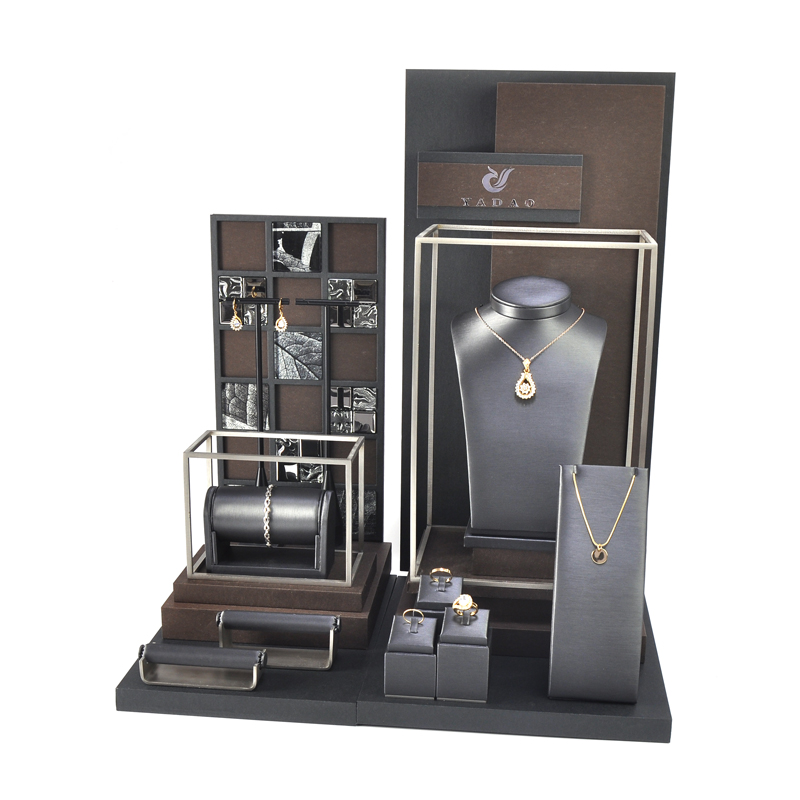 yadao luxury pu leather jewelry display stand set with logo