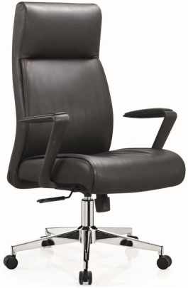 Newcity 6605A Сертификат SGS Офисный стул с газлифтом 350 мм Офисный стул с хромированной ножкой Boss Вращающийся офисный стул Современный дизайн подлокотника Высокий задний стул из полиуретана для офиса Китайский Фошань
