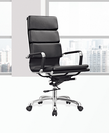Newcity 696A High Quality Portable Simple Style Luxury PU Leather Office Chair Fashionable Boss Offce Chair High Back Office Revolving Office Chair  Chinese Foshan Supplier