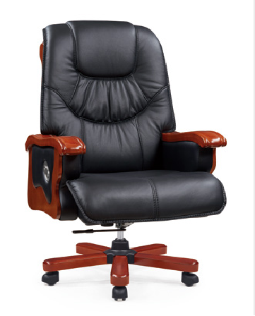 Newcity 879A Luxury Boss Series Business Swivel Chair  Five-star Wood Foot Classical Office Chair Luxury Genuine Leather Chair Supplier Chinese Foshan