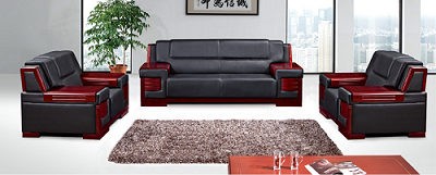 Newcity S-876 Real Leather Wooden Frame Hotel Office Durable Office Sofa Boss Lounge Sofa Commercial Comfortable Office Sofa Chinese Foshan Supplier