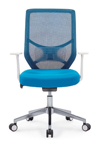 Newcity1439B White PP Frame High Quality Mesh Chair Blue Imported Special Mesh Chair Hot Sale Computer Mesh Chair Fashionable Modern Comfortable Mesh Chair Chinese Foshan Supplier