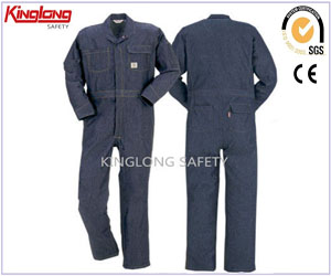 Roupas de trabalho jeans de sarja 100% algodão, roupas masculinas de segurança para trabalho