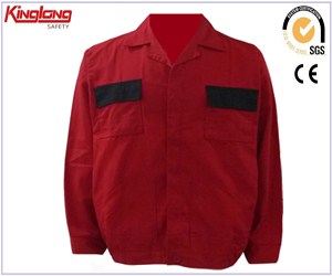 Jacket Dearg poileistir 100% Ar Díol, Seaicéad Saoire Oibre d'Fhir Mórdhíola