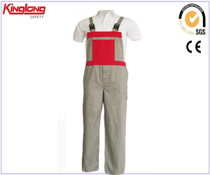 100%cotton fabric color combination safety uniform  work cargo pants  bib pants multi-pockets pants