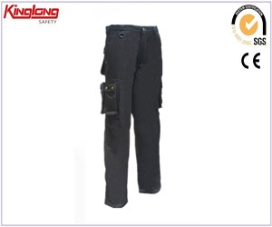2016 teachta nua pant dubh mórdhíola, il-pócaí pant durable le cnaipe agus zipper