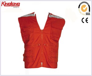 America market hot sale style mens work vest,China manufacturer working waistcoat price